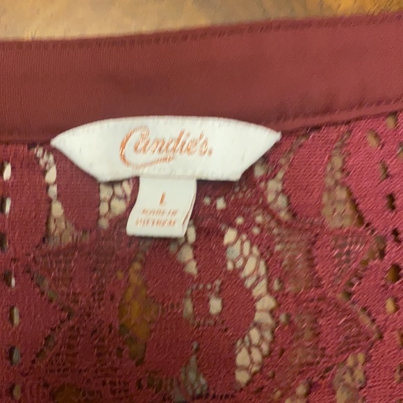 NOT FOR SALE. EUC BEAUTIFUL MAROON DRESS BLOUSE CANDIES - Picture 3 of 10